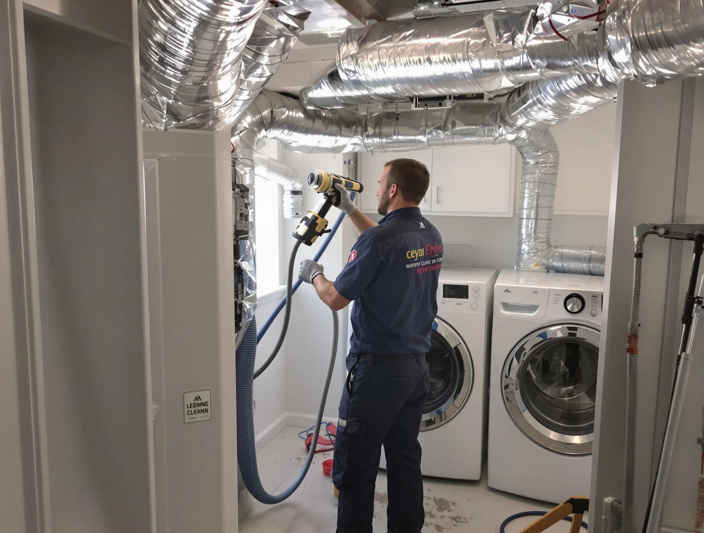 Dracut Dryer Vent Cleaning specialist using advanced equipment for thorough duct cleaning in Dracut