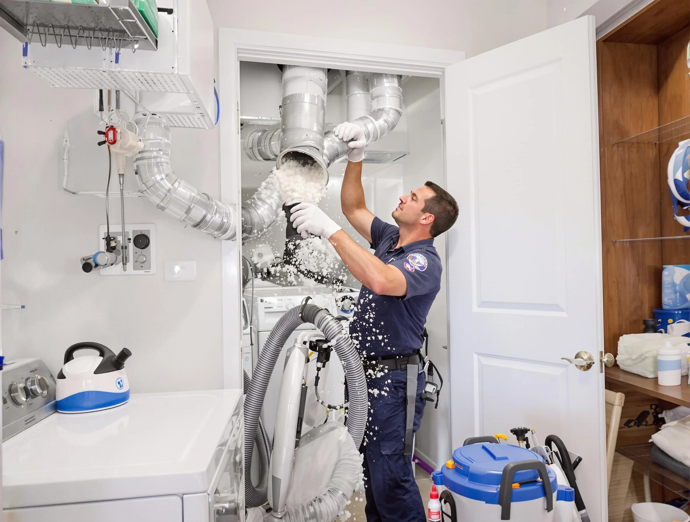 Dracut Dryer Vent Cleaning technician delivering thorough residential dryer vent cleaning service in Dracut