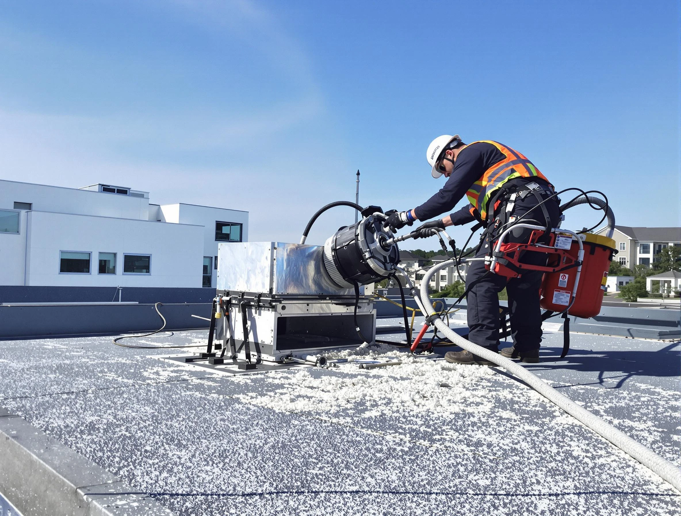Cleaning Dryer Vent On Roof in Dracut